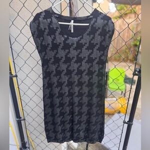 Pier Antonio Gaspari Chic Black and Gray Houndstooth Mini Dress